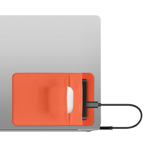 kwmobile 保護スリーブ SanDisk Portable SSD, Samsung T7, Crucial X8, HDD対応 SSDケース- 2ポケット HDDケース ポータブルSSD 外付け 13x8.3cm オレンジ