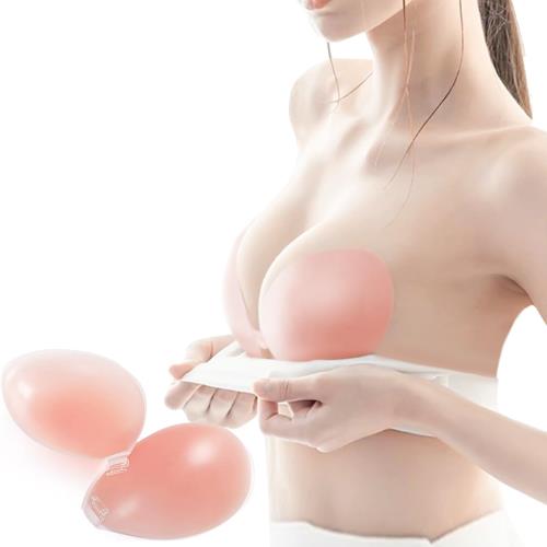 [紫星] 初心者向け・強粘着シリコンブラ ヌーブラ 5倍盛り ズレない 落ちない 谷間メイク 汗に強い 小さめ バストアップ ブラパッド ドレス用 水着 キャバ ブライダル ウエディング (A)