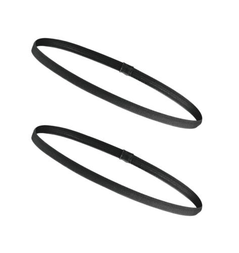 WBway 色が選べる 細い ヘアバンド 9mm幅 メンズ レディース スポーツ サッカー 汗止め ヘアゴム 髪留め ヘッドバンド 2本セット (ブラック)