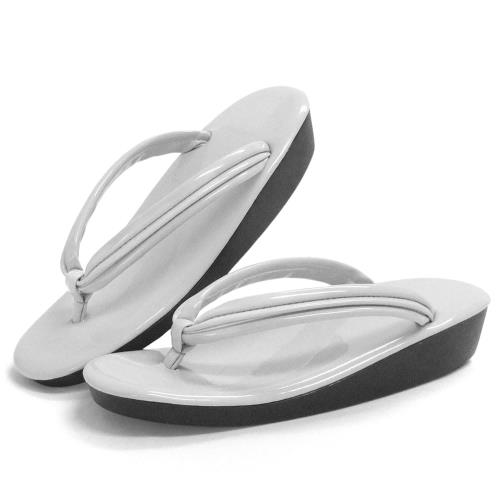 [Kyoto Kashin] 京都華心 草履 ウレタン レディース ウレタン草履 痛くない やわらかい 疲れにくい ソフト鼻緒 レザー パール エナメル お洒落 袴/S M L LL サイズ フリーサイズ / (No-007,L) zo-06-103l7