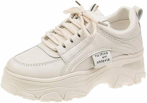 [SenHu] スニーカー レディース 厚底スニーカー ダッドスニーカー 白 厚底 ランニングシューズ 黒 スポーツ シューズ 靴 ウォーキングシューズ 運動靴 通気性 防水 カジュアル 身長アップ 女性用 通勤 通学 5cm UP 24.5 cm