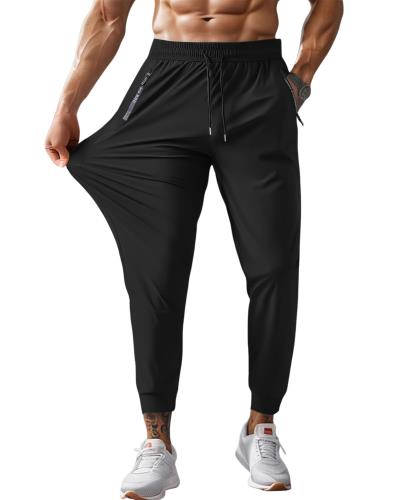動きやすく快適トレーニングウェア ジャージ 下 薄くて 速乾 スポーツ メンズ パンツ gym ジム スポーツウェア ウォーキング トレーニングパンツ ズボン ジョガーパンツ (JP, アルファベット, M, ブラック)