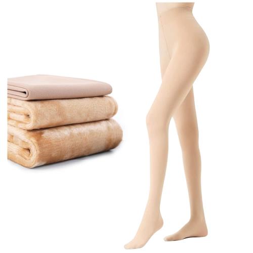 [Pneito] タイツ 裏起毛 肌色 レディース 冬 透け感タイツ 着圧 ストッキング風 暖かい 防寒 伸縮性 美脚 美尻 保温 一体式 秋冬 フリーサイズ 5色 (肌色（透けない）, 85g（10～25℃対応）