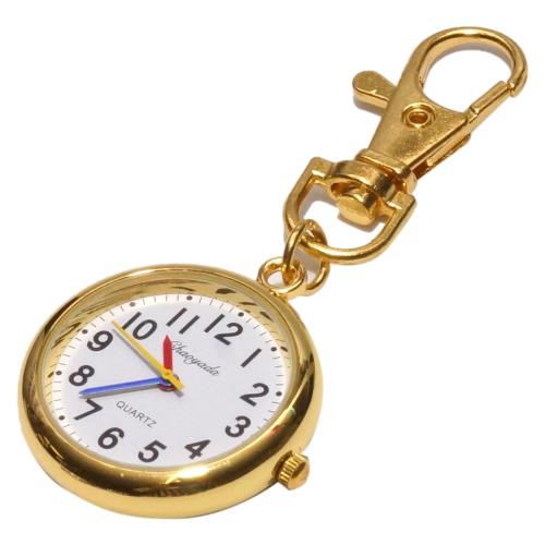 prendre ナースウォッチ 時計 懐中時計 キーホルダー ナスカン シンプル リュック バッグ ポケット ランドセル （ゴールド×カラフル） PR-NASUKA-WATCH-GD