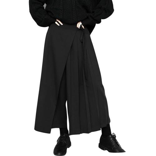 [KOXIFLI] 袴パンツ ワイドパンツ 男女兼用 大きいサイズ ロング フレア スカート 黒ズボン ファッションズボン [並行輸入品]