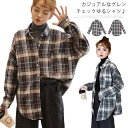 シャツ チェック柄 レディース ブラウス グレンチェック 長袖 ゆる ドロップショルダー ナチュラル 春 秋 ライトアウター カジュアル お洒落 送料無料