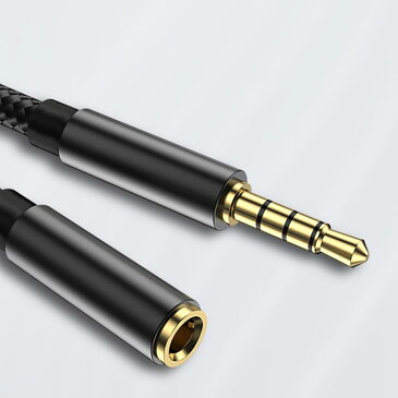 イヤホン 延長コード 3.5mm 4極 ステレオミニプラグ ヘッドホン 延長 オーディオケーブル 高音質再生 ナイロン編み 車 AUX iPhone Android スピーカー テレビ ヘッドセットなどに対応 2m 1m 1.5m 0.5m 送料無料