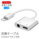 2in1 iPhone 変換ケーブル iPad iPhone 3.5mm イヤホン 変換ケーブル ライトニング アダプター コネクター 同時充電 Lighting ケーブル 充電 音楽再生 iPhone11 iPhone11 Pro Max iPhoneXS iPhone XR iPhone X iOS対応 送料無料