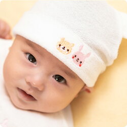 【帽子ベビー帽子ふわふわ赤ちゃん新生児動物アニマルアニマル刺繍アニマル柄日本製肌触り抜群甘撚り生地可愛いギフト出産祝い安心安全】