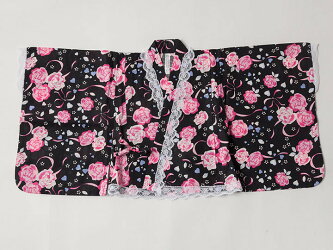 小紅梅生地浴衣ドレスバラ×リボン柄浴衣ドレス帯付き浴衣ドレス2点セット【3歳〜10歳各サイズ】【宅急便で送付】