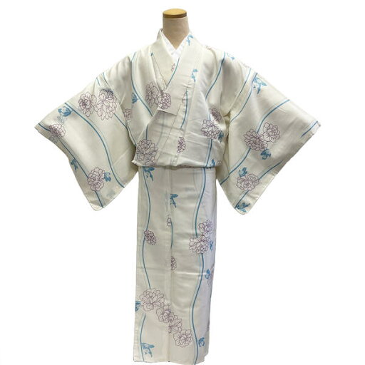 着物 小紋 袷 No.ed36 生成 クリーム色 牡丹 Mサイズ 在庫処分品 【宅配便】 着物 小紋 袷 No.ed36 生成 クリーム色 牡丹 Mサイズ 在庫処分品 【宅配便】