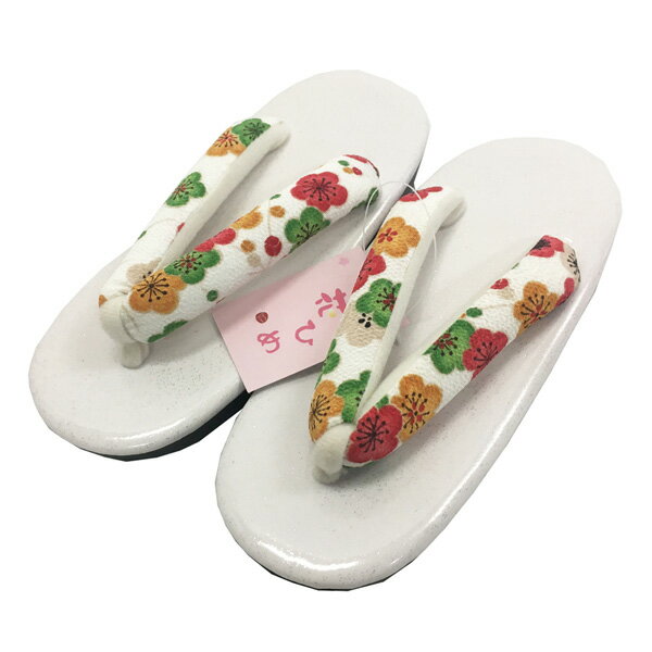 草履 子供 女の子 No.11 白 梅柄 18cm 七五三 和装 お正月 ひな祭り 在庫処分品 【COM/LE】