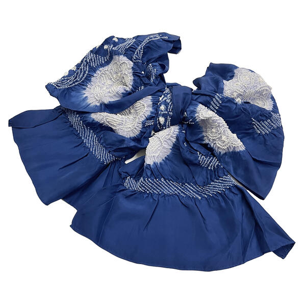 兵児帯 子供 正絹 No.cg543 青 絞り染め 3.5m 浴衣帯 在庫処分品 【cp】