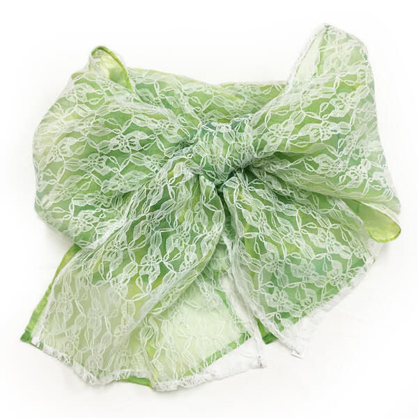 兵児帯 女性 No.151 緑 鶸萌黄色 白 オーガンジー レース 浴衣帯 大人 レディース 在庫処分品 舞台 衣装 【pos】