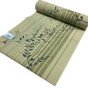 反物 小紋 着物 No.14 柳茶色 縞柄 東レ siljely シルジェリー ポリエステル 在庫処分品 【宅配便】