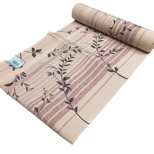 反物 小紋 着物 No.15 薄梅鼠色 縞柄 東レ siljely シルジェリー ポリエステル 在庫処分品 【宅配便】