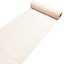 反物 長襦袢 正絹 No.44 紋楊柳ちりめん うすだいだい色 薄桃色 雪輪芝草 長じゅばん用 在庫処分品 【宅配便】
