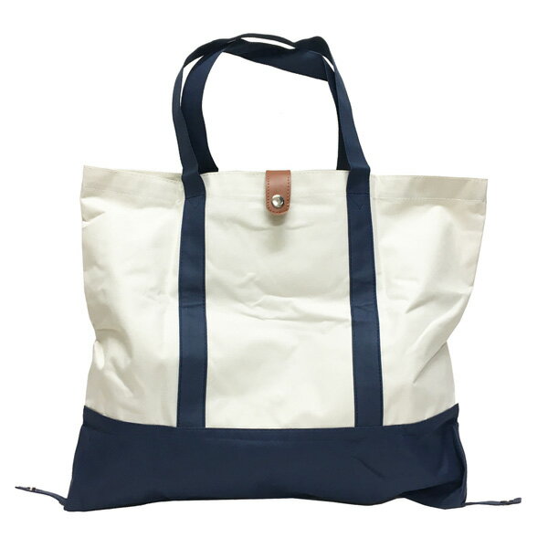 エコバッグ No.01 折りたためる 2Way トートバッグ ベージュ ネイビー 在庫処分品 【pos】