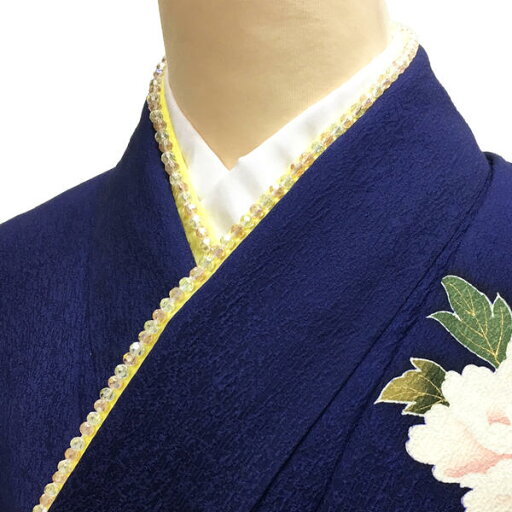 重ね衿 伊達衿 振袖用 No.1054 黄色 ビーズ付き 在庫処分品 【cp】 重ね衿 伊達衿 振袖用 No.1054 黄色 ビーズ付き 在庫処分品 【cp】