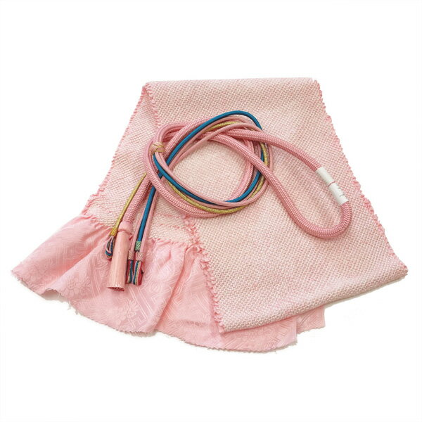 振袖用 帯揚げ帯締めセット No.157 薄ピンク ピンク 金 総絞り 成人式 卒業式 結婚式 訳あり商品 【cp】