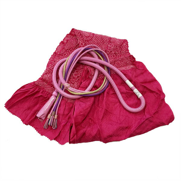 振袖用 帯揚げ帯締めセット No.159 真紅 ルビーレッド 赤紫 薄中紅色 金 中抜き 成人式 卒業式 結婚式 訳あり商品 【cp】