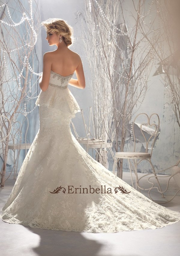 Erinbellaの【サイズオーダー】ウエディングドレス マーメイドライン!海外挙式! オーダードレス 結婚式 披露宴 二次会 演奏会 花嫁 お嫁さん bridal 格安 TW0025｜アングル3