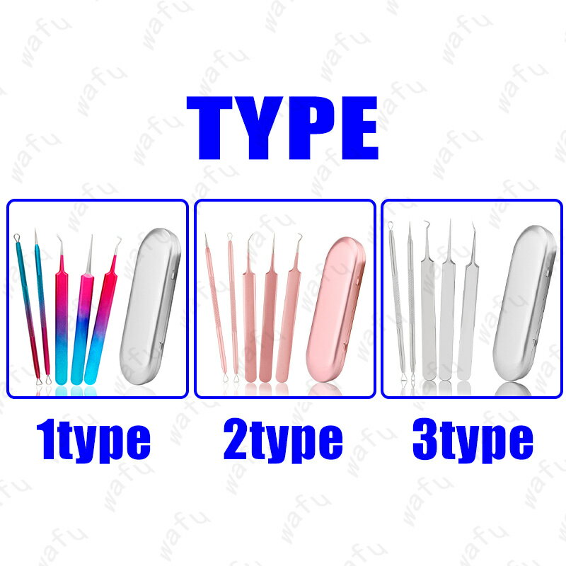 br76#5本セット ニキビ取り ニキビ針 にきび針 黒ずみ取り 毛穴ケア 専用キット ケース付き 角栓プッシャー 角栓 取り 圧出 除去 抗菌 ステンレス 毛穴の黒ずみ いちご鼻 スキンケア