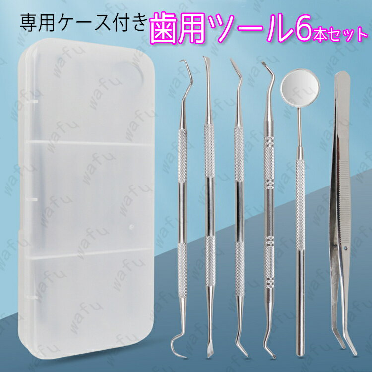 br96#デンタルケア 日本国内当日発送 歯石取り器具 6本セット 歯用ツール ステンレス製 ヤニ 歯垢 しこう取り 口臭 予防 歯石除去 自分 スケーラー 自...
