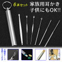 br44# 6本セット耳かき 便リ みみかき 耳掃除 耳かきピンセット精密 専用ケース付き ステンレス製 自宅用 ポイント消化(4)
