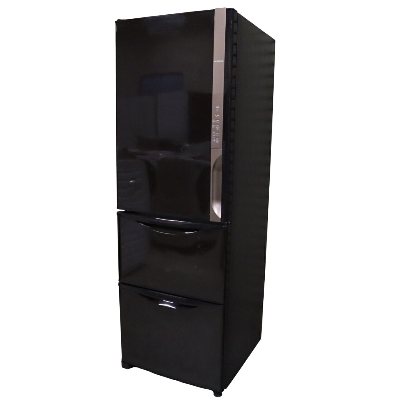 【中古】関東地域限定 日立 冷蔵庫 375L 3ドア 左開き ダークブラウン うるおいチルド うるおい野菜室 まんなか野菜室 スリム幅60cm シンプルデザイン...