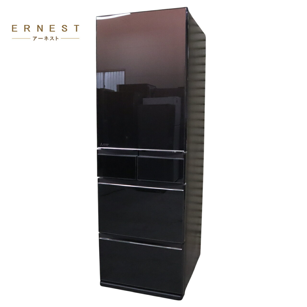 【中古】関東地域限定 三菱 冷蔵庫 451L 5ドア MR-MB45E-ZT グラデーションブラウン 右開き 幅60cm 切れちゃう瞬冷凍 AI 氷点下ストッカー 真ん中野菜室 自動製氷 大容量 省エネ Mitsubishi 新生活 B199