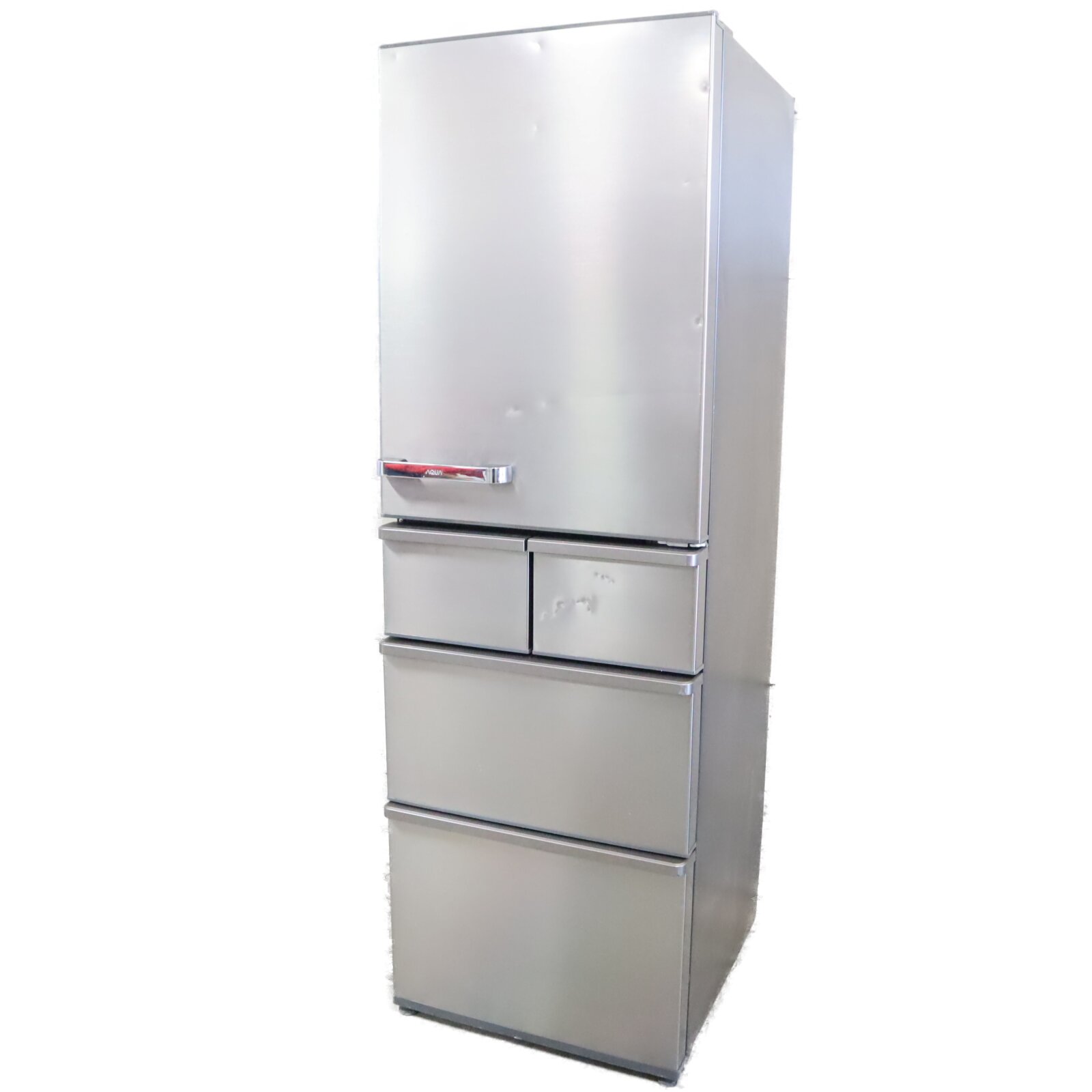 【中古】関東地域限定AQUA 冷蔵庫 415L 右開き 5ドア チタニウムシルバー AQR-SV42H-S 旬鮮チルド 旬鮮フリーザー スリム設計 大容量 自動製氷 省エネ 家族向け アクア SVシリーズ B81