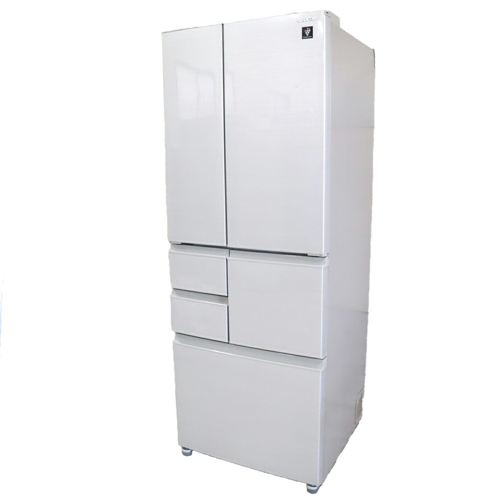 【中古】関東地域限定 SHARP 冷蔵庫 502L 6ドア プラズマクラスター シルバー系 SJ-F502E-S 観音開き ..