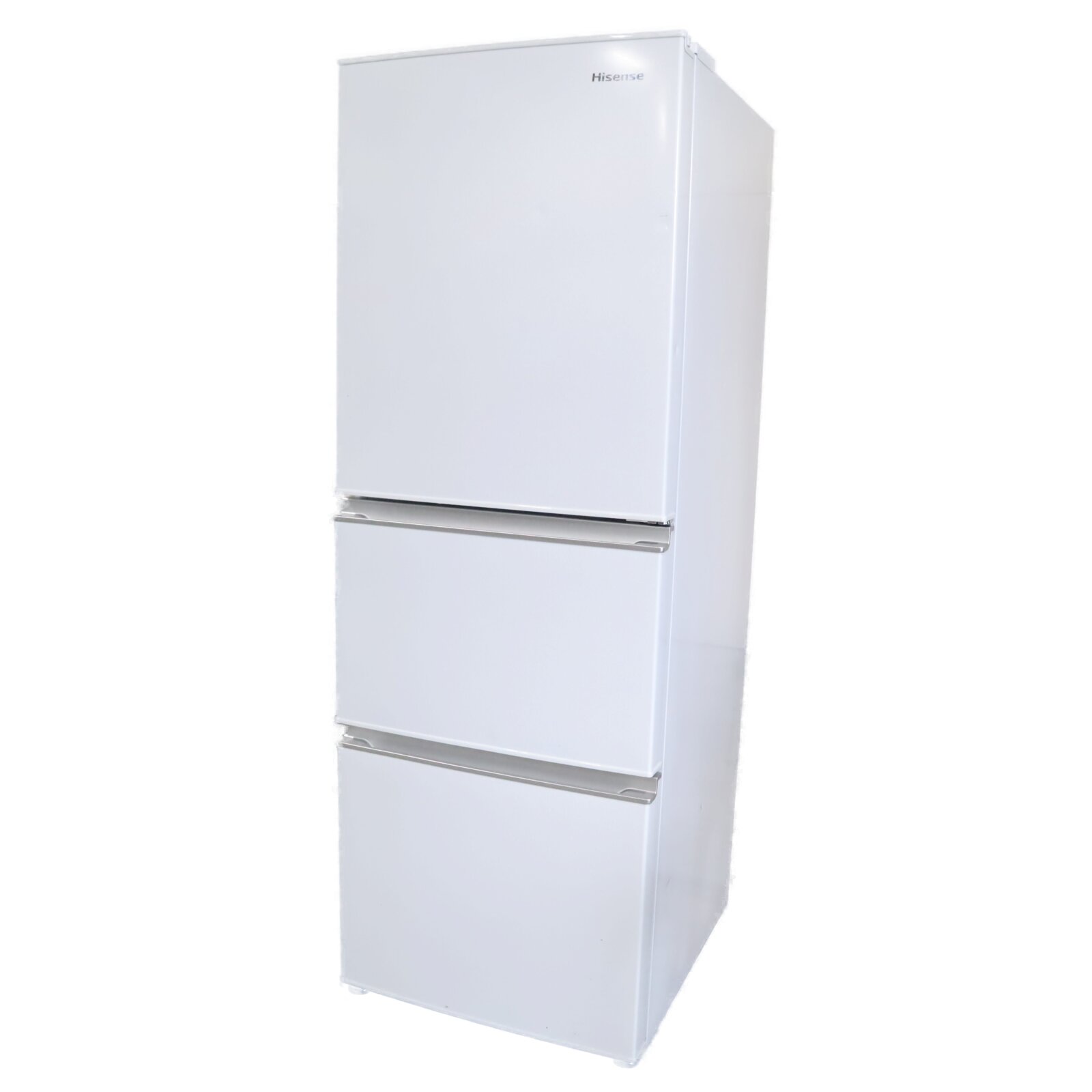 【中古】Hisense 冷蔵庫 282L 3ドア 右開き HR-D2801W ホワイト まんなか野菜室 ガラス棚 自動霜取り 静音設計 大容量ポケット オートクローズ 家族向け コンパクト ハイセンス B84