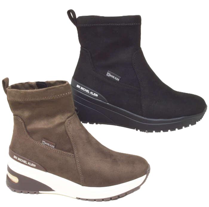 ブーツ 撥水 スエード ミッシェルクラン MK MICHEL KLEIN 5037 防寒 防滑 軽量 幅広 3E ワイド柔らか ..