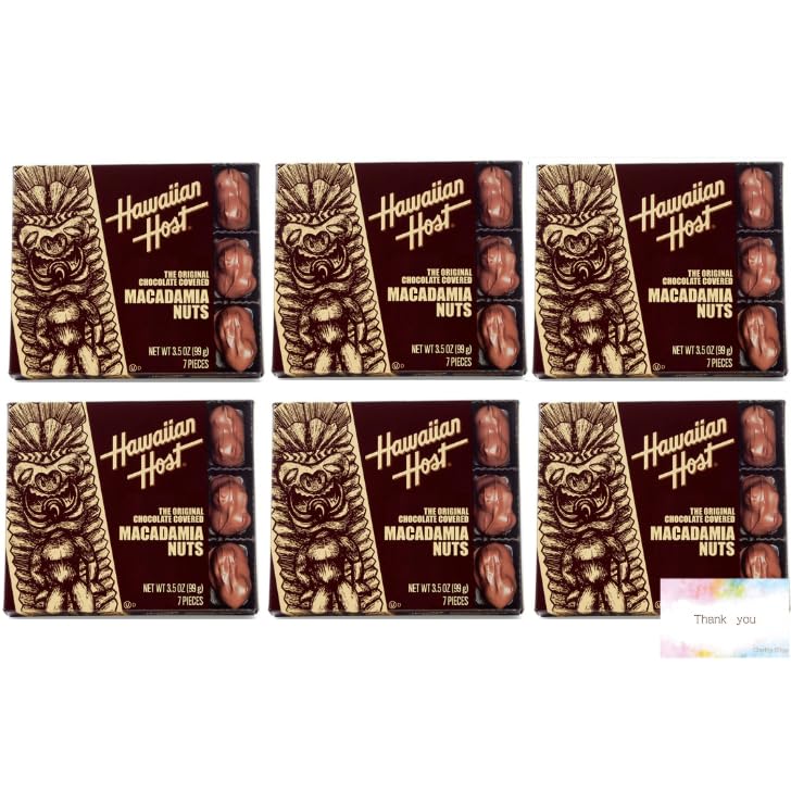 【6箱セット】 ハワイアンホーストマカダミアナッツチョコTIKIスクエア 1箱7粒99g