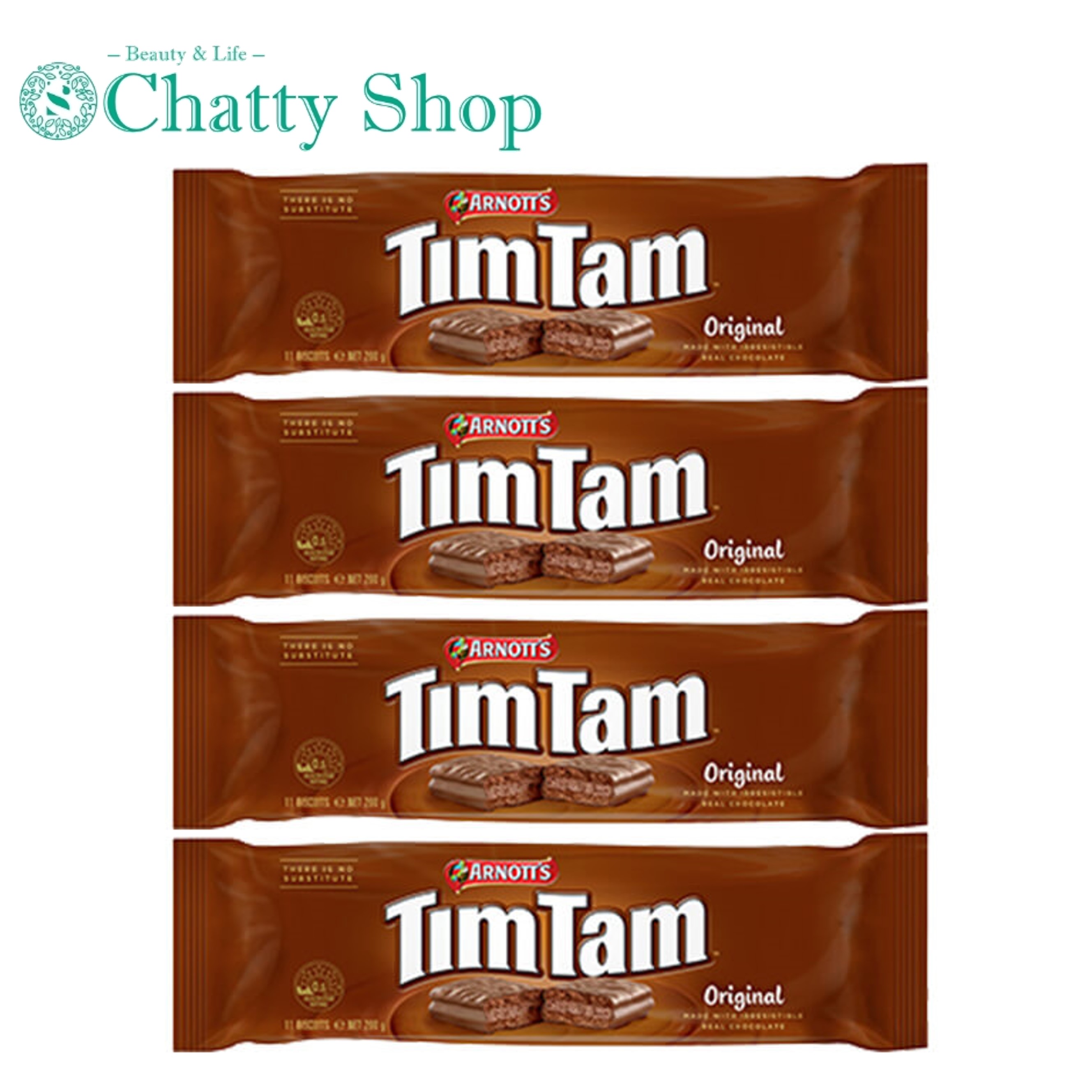 【送料無料】【4個セット】TimTam ティムタム オリジナル 11枚入 チョコレート ビスケット オーストラリア キャラメル KALDI カルディ