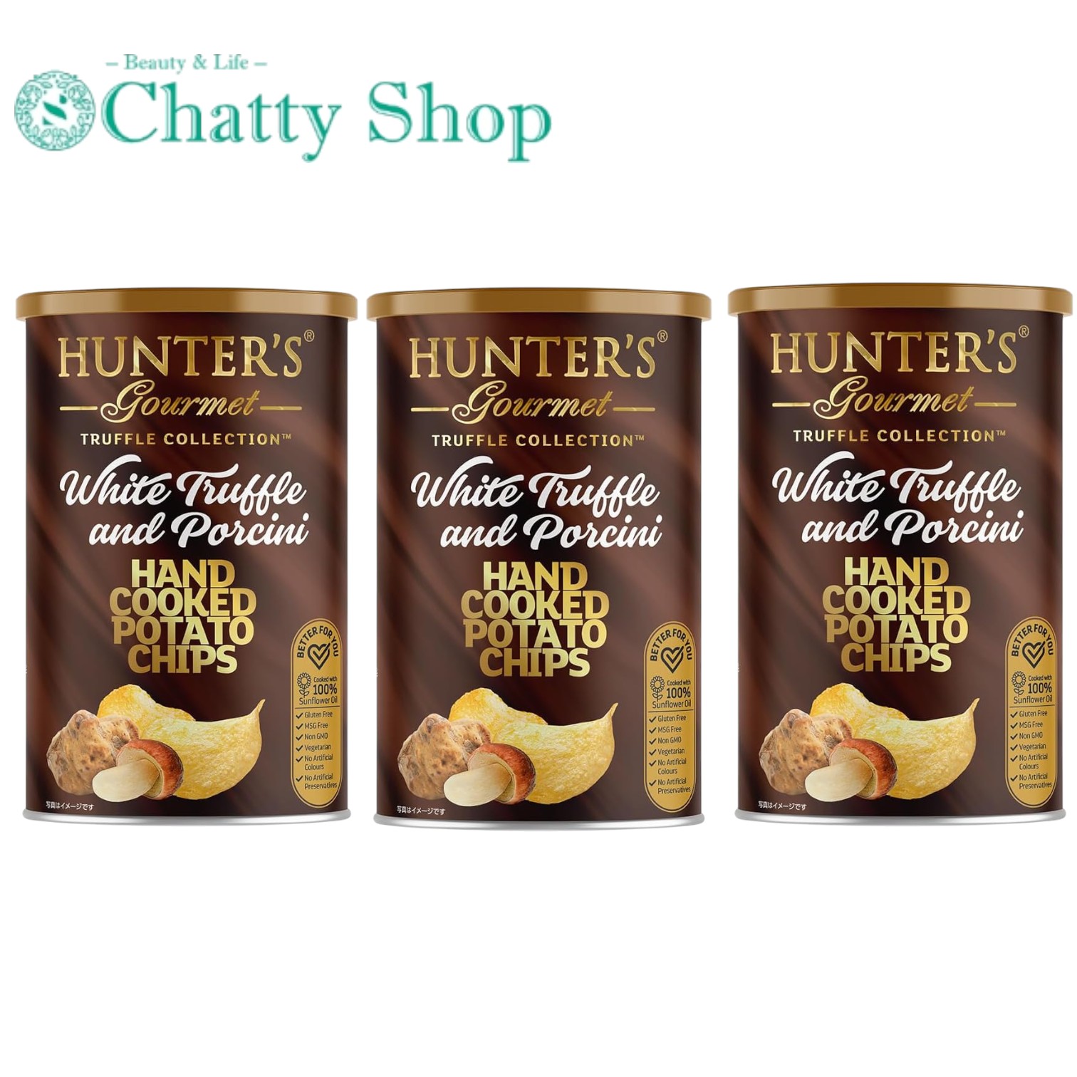 【3個セット】ハンター ポテトチップス 白トリュフ＆ポルチーニ風味 150g