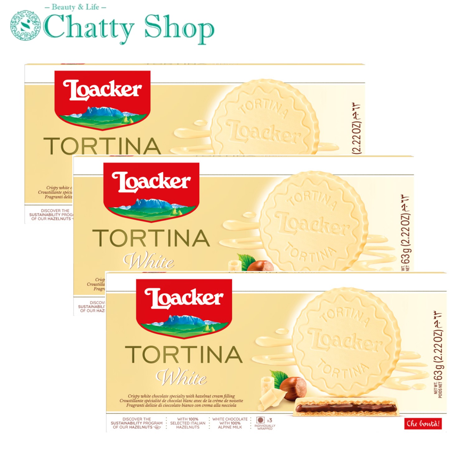 【3箱セット】ローカー ロアカー トルティーナ ホワイト 1箱3個入り イタリア産 チョコレート