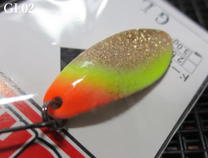 Spoon - ドーナ [グリッターカラー] 1.5g /25mm　#GL02(チャートオレンジGラメ)　　＜アングラーズシステム Angler'Z System＞　□エリア ルアーフィッシング用 スプーン□　DOHNA GLITTERING Spoon 1.5g　～ラメカラーシリーズ～
