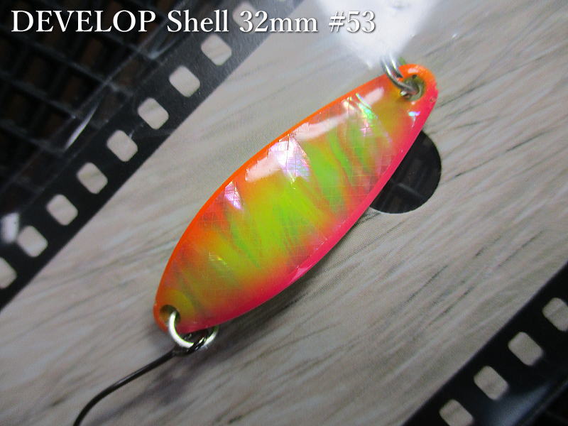 デベロップ シェル  3g /32mm 　＃53 B.チャート.ピンク/オレンジ　　＜フィールドハンター FIELD HUNTER＞　□ネイティブ ルアーフィッシング用□　DEVELOP Shell No.50 Spoon 3g　 -エスプーン-
