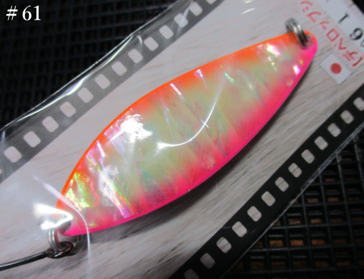 Rakuten - デベロップ シェル [#50番シリーズ] 14g /54mm　＃61 B蛍光ホワイトピンクオレンジ　　＜フィールドハンター FIELD HUNTER＞　□ネイティブ ルアーフィッシング用 スプーン□　DEVELOP Shell No.50～ Spoon 14g　～究極のスプーン美学～