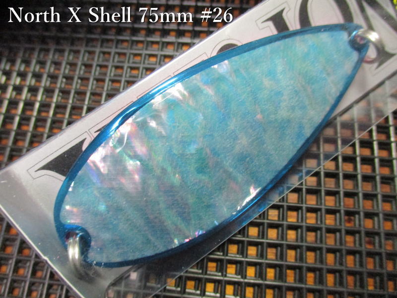 ノースX シェル 40g /75mm　#26 クリアブルー/裏面蛍光ピンク　　＜フィールドハンター FIELD HUNTER＞　□サーモン鮭 ルアーフィッシング用 スプーン□　North X Shell Spoon 40g　～天然アワビのサーモンSP～