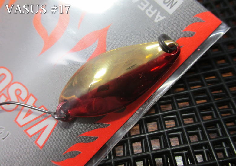 ヴァサス 3g /28mm　#17 ゴールドレッド　　＜フィールドハンター FIELD HUNTER＞　□エリア ルアーフィッシング用 スプーン□　VASUS Spoon 3g　～見て釣る表層ご用達～　[スプーン専門釣り具店] -エスプーン-