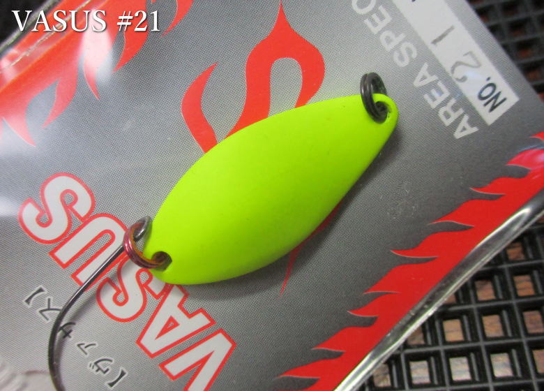 ヴァサス 3g /28mm　#21 チャート　　＜フィールドハンター FIELD HUNTER＞　□エリア ルアーフィッシング用 スプーン□　VASUS Spoon 3g　～見て釣る表層ご用達～　[スプーン専門釣り具店] -エスプーン-