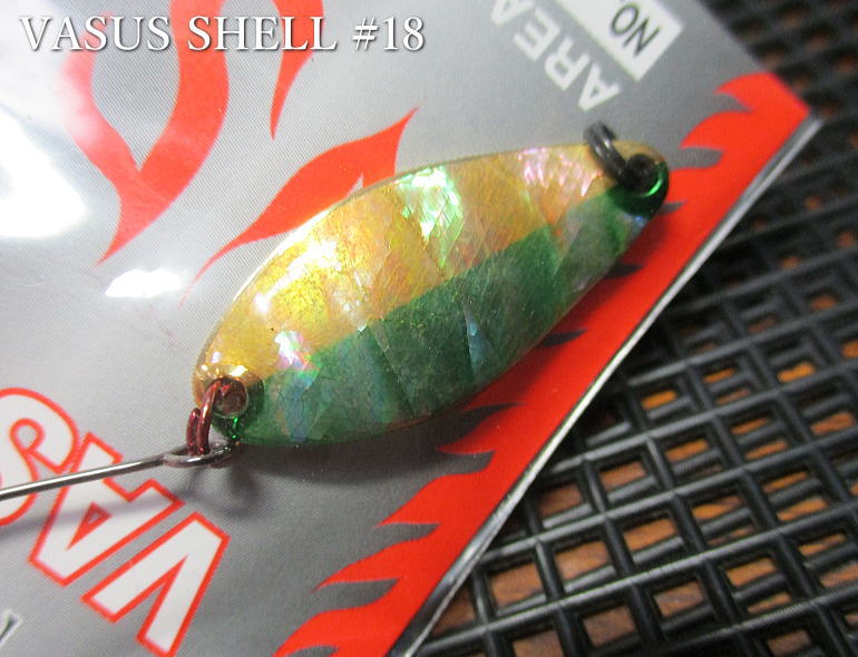 Rakuten - ヴァサス [シェル] 3g /28mm　#18 Gグリーン　　＜フィールドハンター FIELD HUNTER＞　□エリア ルアーフィッシング用 スプーン□　VASUS SHELL Spoon 3g　～見て釣る表層ご用達～　[スプーン専門釣り具店] -エスプーン-
