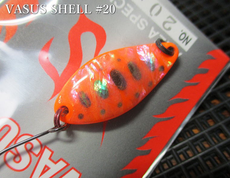 乐天商城 - ヴァサス [シェル] 2g /28mm　#20 蛍光オレンジブラックヤマメ　　＜フィールドハンター FIELD HUNTER＞　□エリア ルアーフィッシング用 スプーン□　VASUS SHELL Spoon 2g　～見て釣る表層ご用達～[スプーン専門釣り具店] -エスプーン-