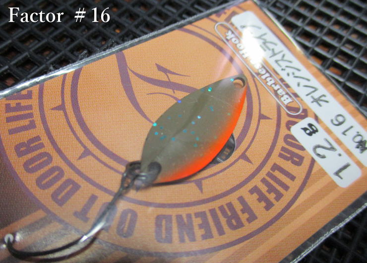 ファクター 1.8g /23mm　#16(オレンジストライプ)　　＜フォレスト FOREST＞　□エリア ルアーフィッシング用 スプーン□　Factor Spoon 1.8g　～MIUとPALの間を～　[スプーン専門釣り具店] -エスプーン-