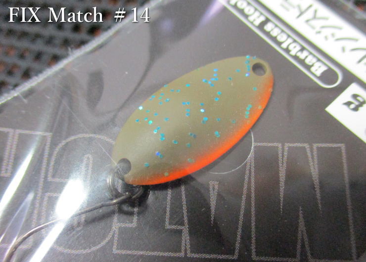 フィックス [マッチ] 1.3g /19mm　#14.オレンジストライプ　　＜フォレスト FOREST＞　□エリア ルアーフィッシング用 スプーン□　FIX Match Spoon 1.3g　～ワイドロール魅惑波動～　[スプーン専門釣り具店] -エスプーン-