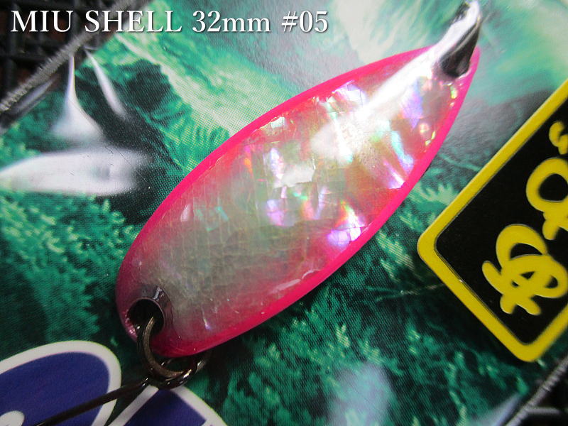 ミュー [ネイティブあわびシリーズ] 3.5g /32mm　#05(ピンク銀)　　＜フォレスト FOREST＞　□ネイティブ ルアーフィッシング用 スプーン□　MIU Shell Native Spoon 3.5g　～アワビ張り～　[スプーン専門釣り具店] -エスプーン-